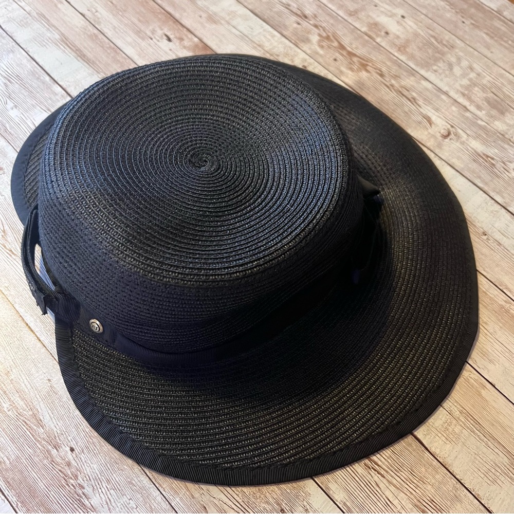 💚Eric Javits Sun Crest black packable hybrid Squishee adjustable hat